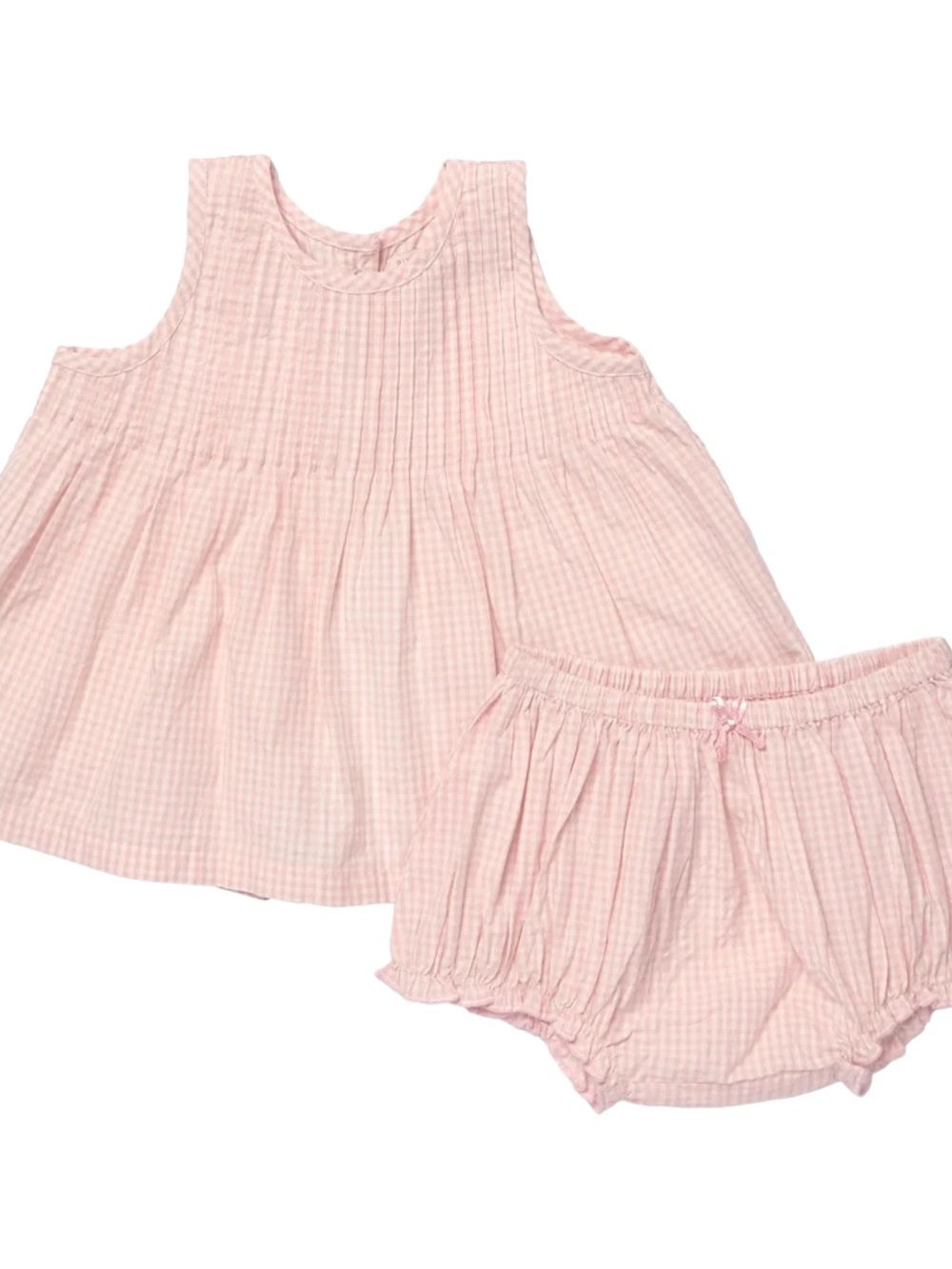 NWT Pink Chicken Jaipur Top & Diaper Cover Set Pink Gingham